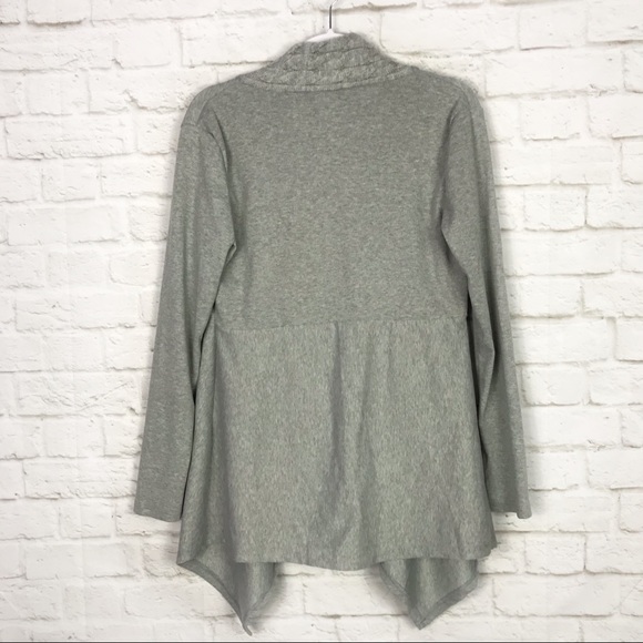 Dressfo Gray CableKnit Sharkbite Open Cardigan M - Picture 4 of 6